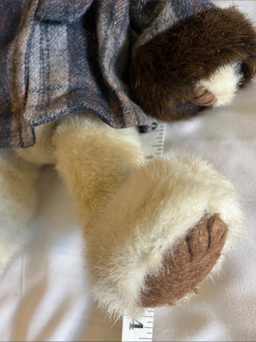 Boyd’s Bears 14” Corey Allen Bearsmore Plush Cream Teddy Bear with Plaid Coat - Picture 8 of 8